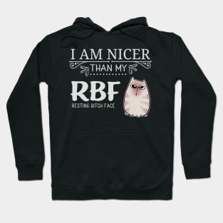 Resting Bitch Face RBF Cute Cat Hoodie